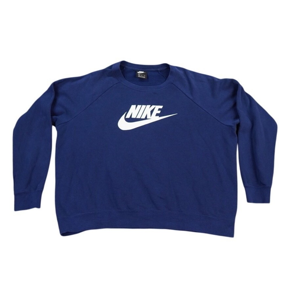 Nike Essential Sweatshirt Womens XL Midnight Blue Center Swoosh Athletic Casual